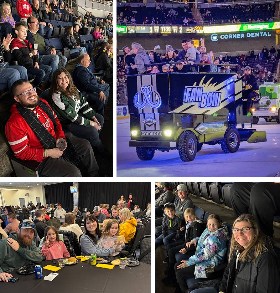 Monroe Environmental employees at the Toledo Walleye game