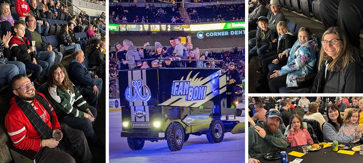 Monroe Environmental employees at the Toledo Walleye game.